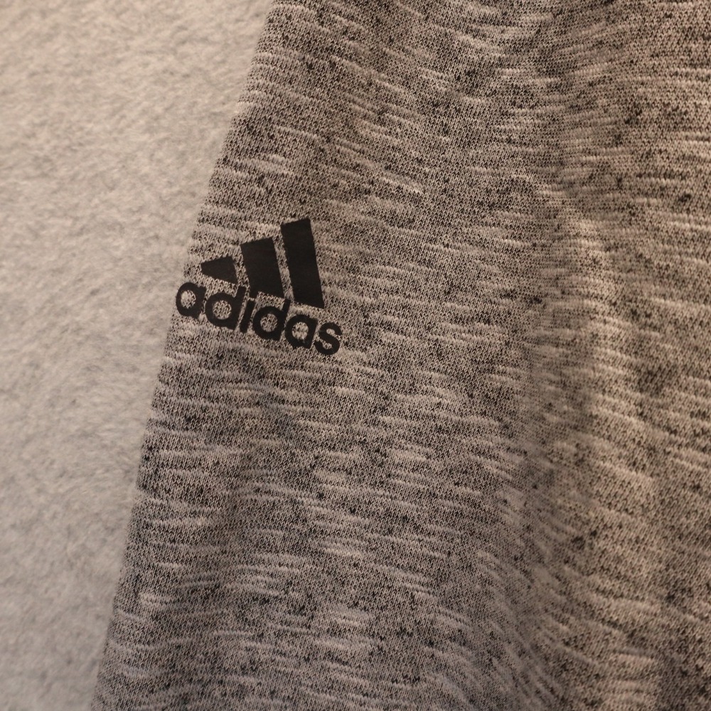 Adidas Hoodie Mens Large Activewear Pullover Knit Sweat Heather Gray Long Sleeve - Picture 3 of 7